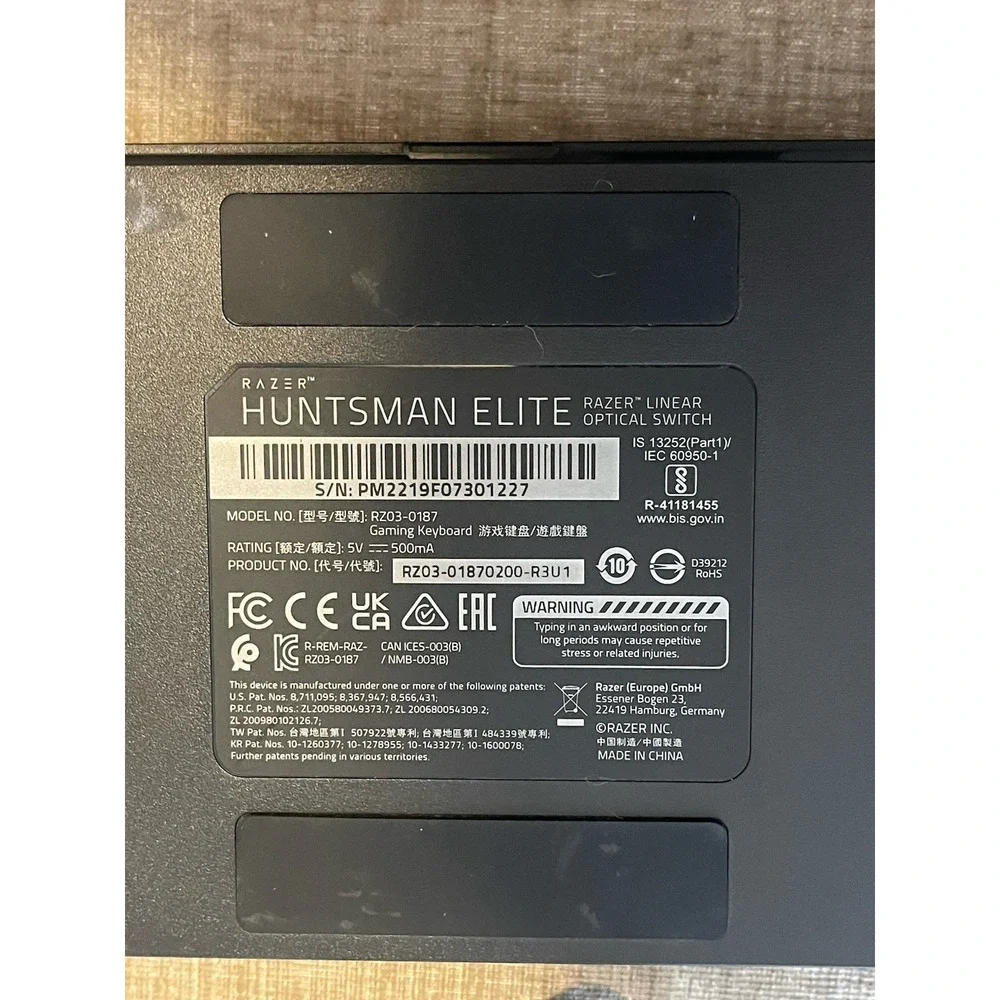 Razer Huntman Black Elite Gamer Keyboard  Rz03-0187‎